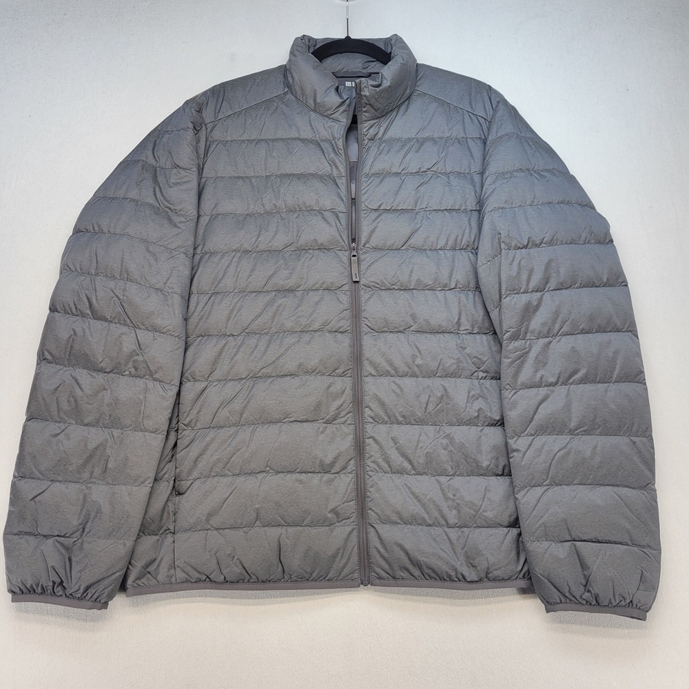 Uniqlo Ultra Light Down Jacket Mens Large Gray Puffer Water Repellent Coat